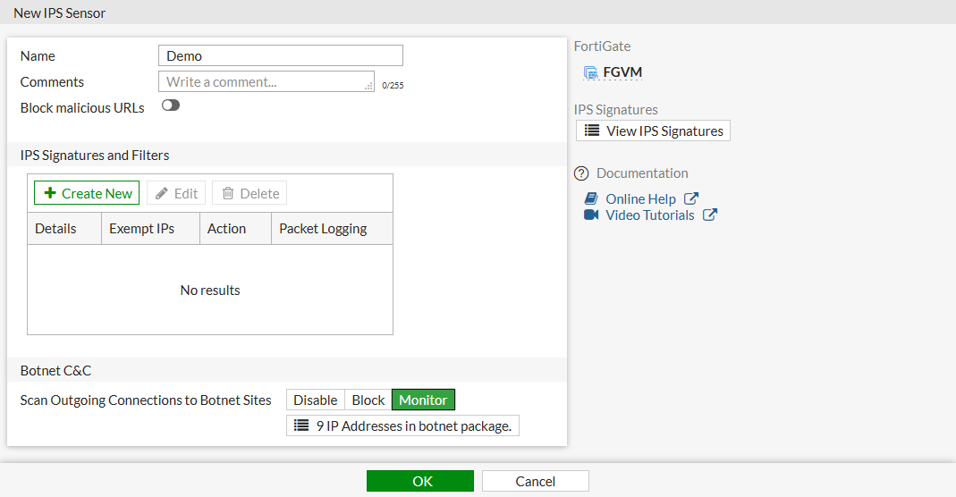 FortiGate Enable IPS C&C Blocking Green Cloud Defense